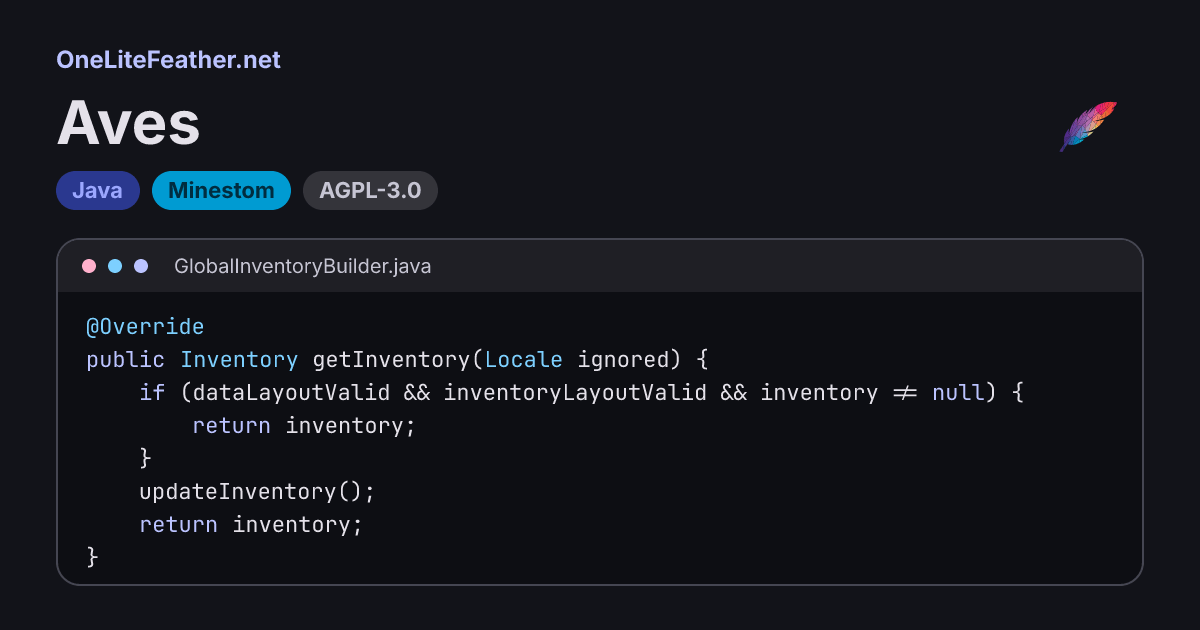 Aves: Minestom library with helper utilities