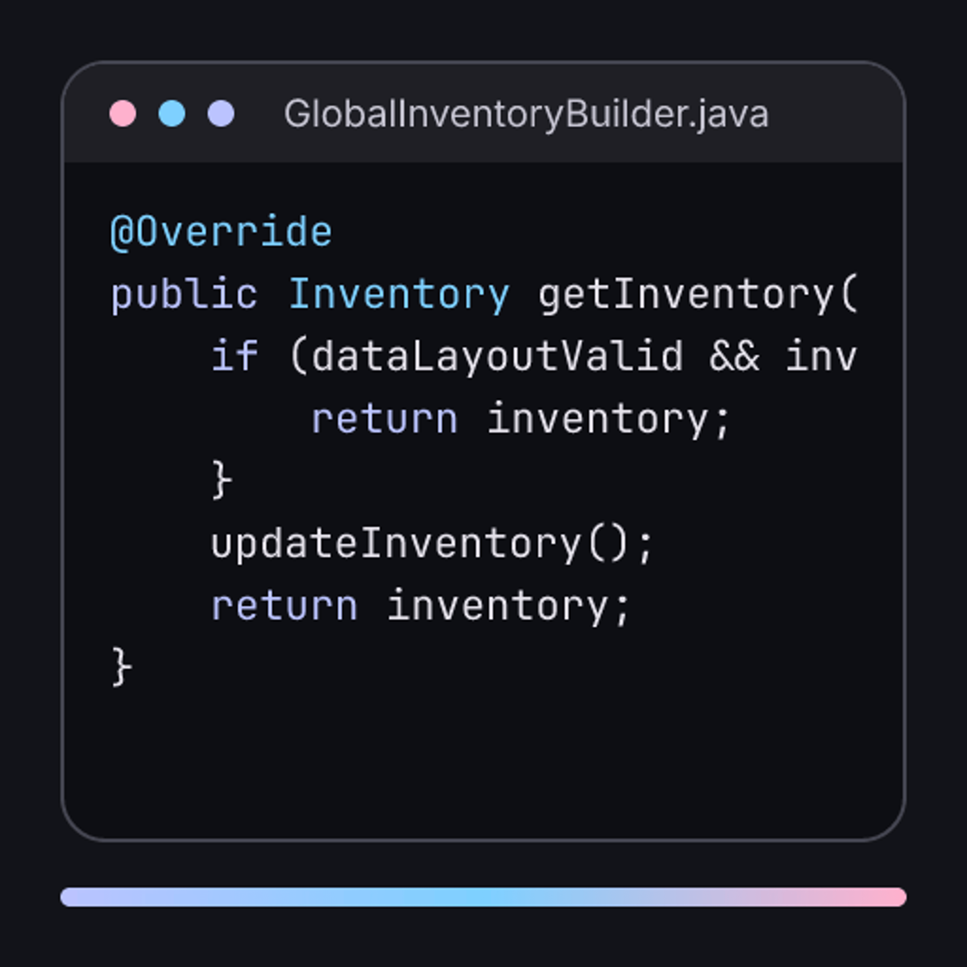 Code excerpt from GlobalInventoryBuilder.java
