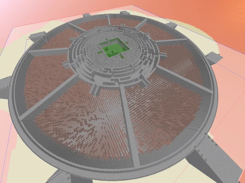 Render of the planned final shape of the maze